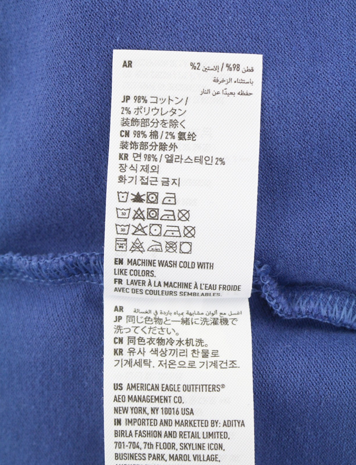 AMERICAN EAGLE OUTFITTERS Women T-Shirt S Blue Half Button Short Sleeved