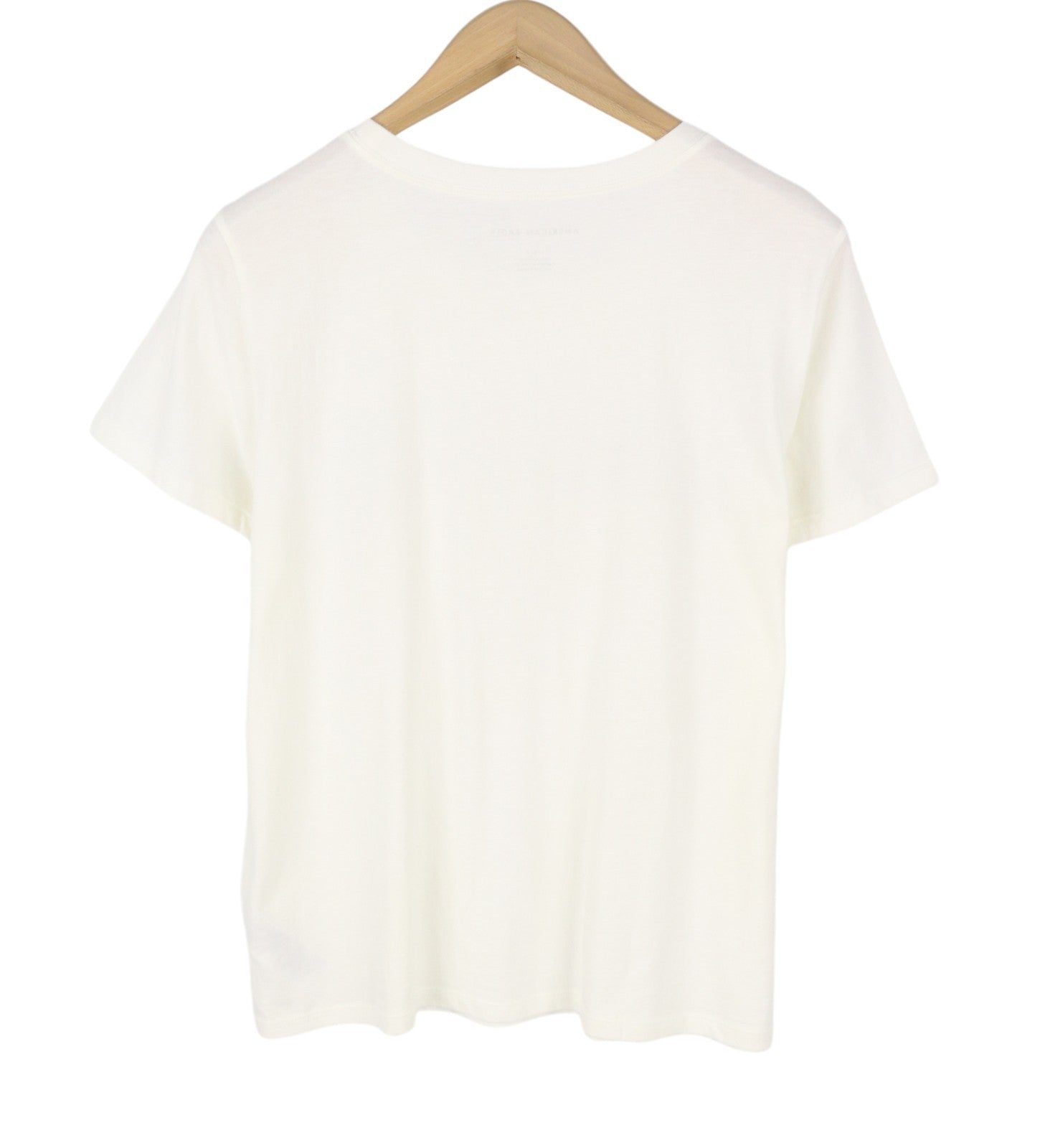 AMERICAN EAGLE OUTFITTERS Women T-Shirt L White Cotton Tricot Short Sleeved