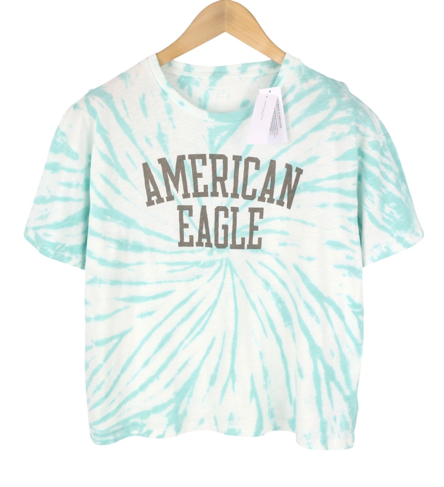 AMERICAN EAGLE OUTFITTERS Women T-Shirt M White Tie-Dye Tricot Short Sleeve