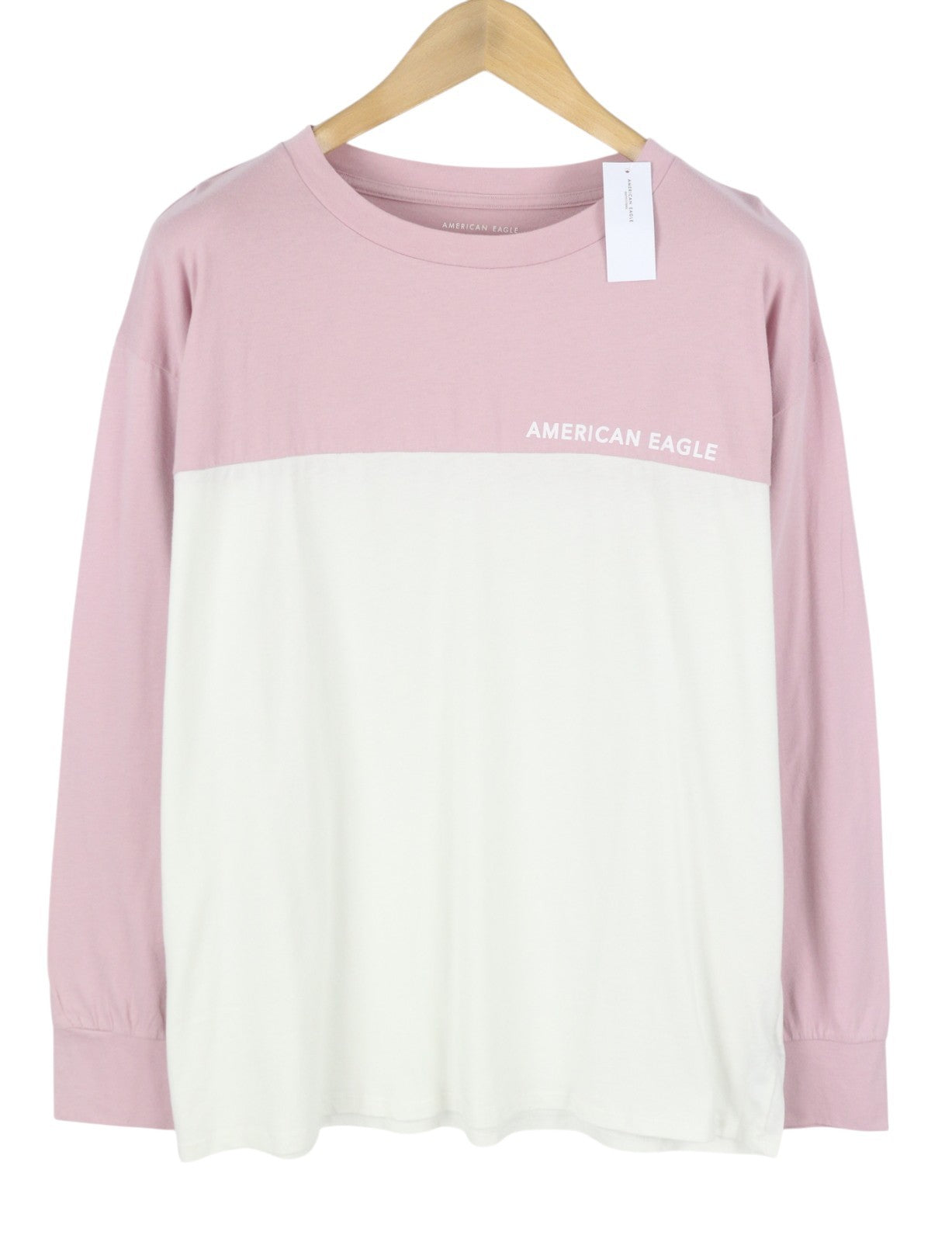 AMERICAN EAGLE OUTFITTERS Women T-Shirt XL Cotton Tricot Crew Long Sleeved