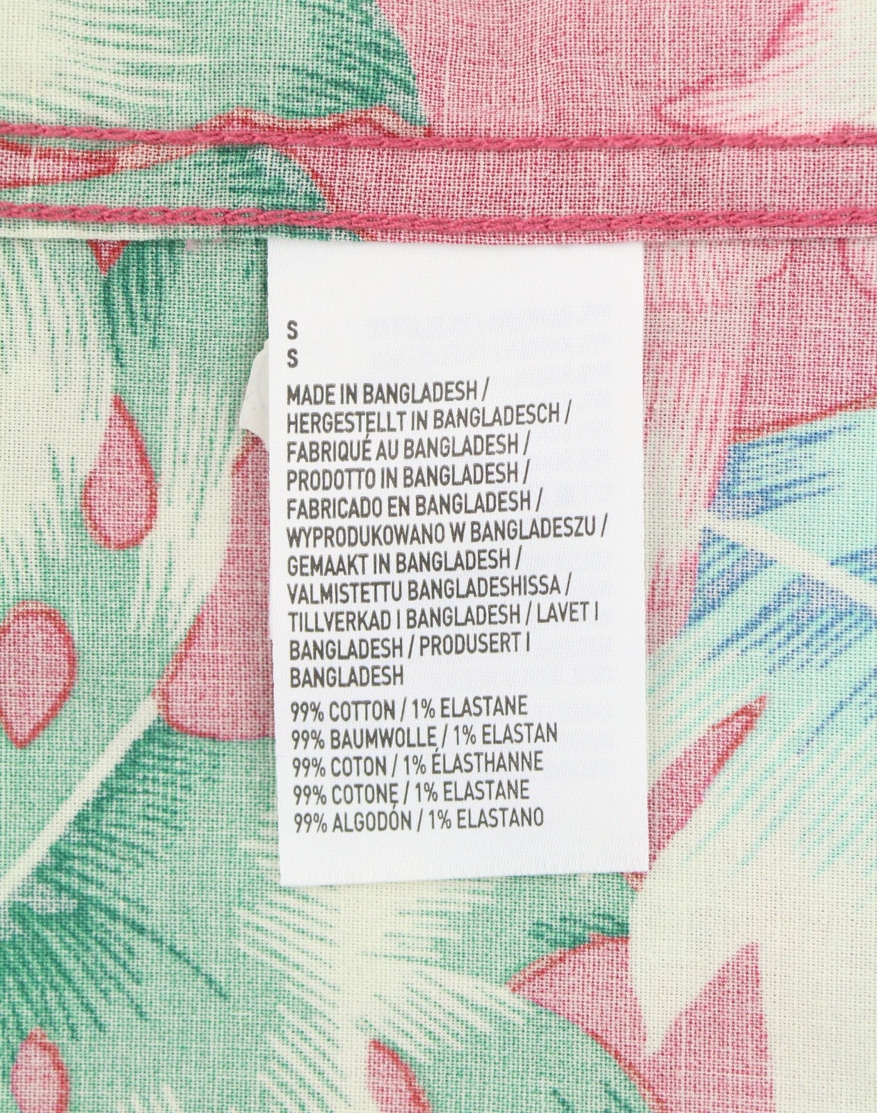 AMERICAN EAGLE OUTFITTERS Flex Men Shirt S Multicolour Leaf Print Short Sleeve