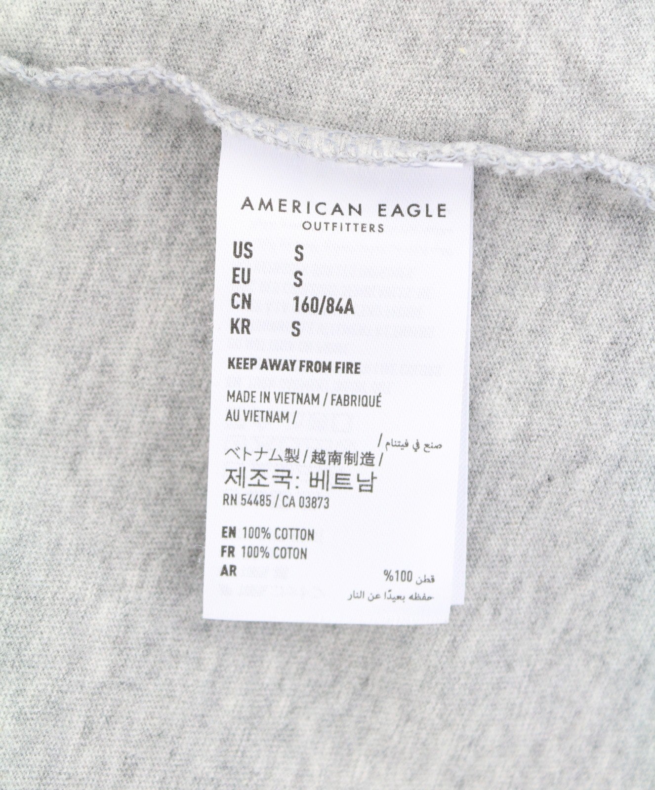 AMERICAN EAGLE OUTFITTERS Women T-Shirt S Grey Melange Short Sleeved
