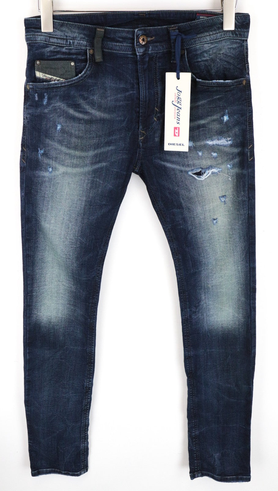 DIESEL Thavar-NE R060S Men Jeans W28 Sweat Jogg Slim Washed Cotton Stretch Blue