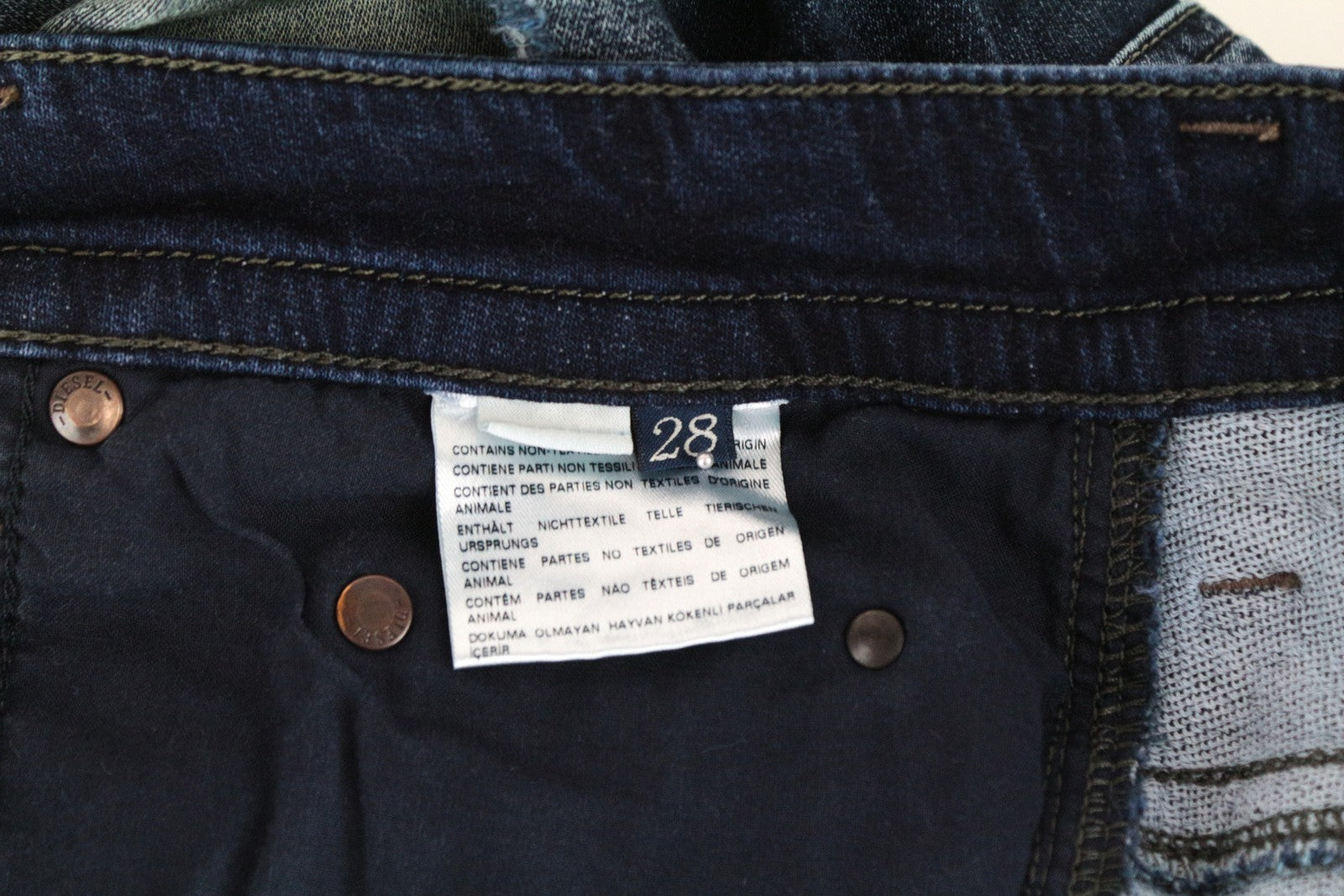 DIESEL Thavar-NE R060S Men Jeans W28 Sweat Jogg Slim Washed Cotton Stretch Blue
