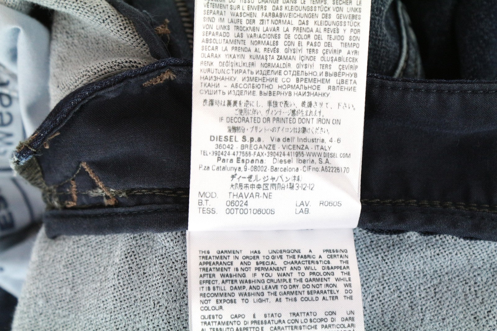 DIESEL Thavar-NE R060S Men Jeans W28 Sweat Jogg Slim Wash Cotton Stretch Blue