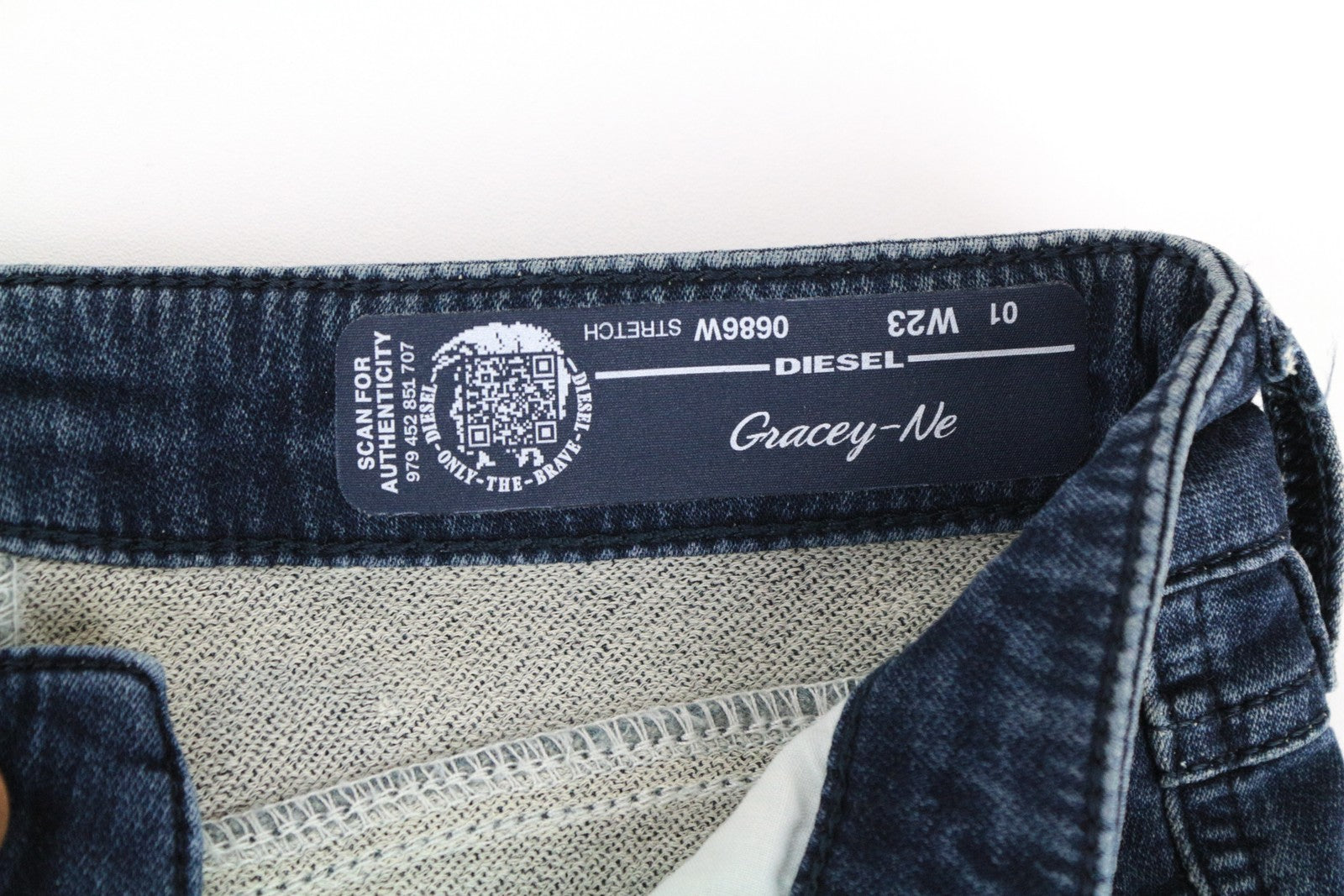 DIESEL Gracey-Ne 0686W Women Jeans W23 Sweat Jogg Slim Cotton Stretch Blue Girls