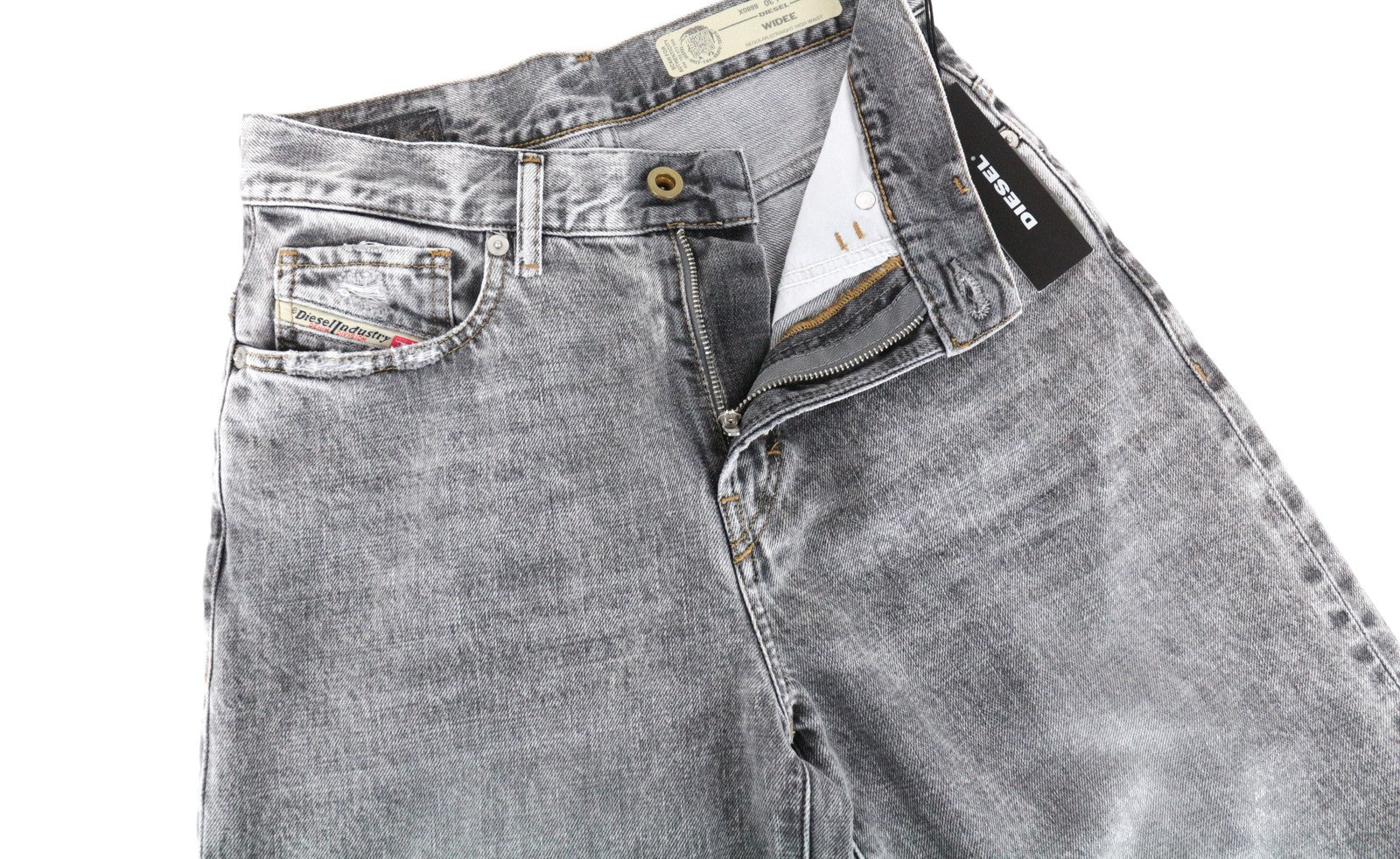 DIESEL Widee 8880X Women Jeans W24/L30 Straight Fit Pure Cotton Grey Girls