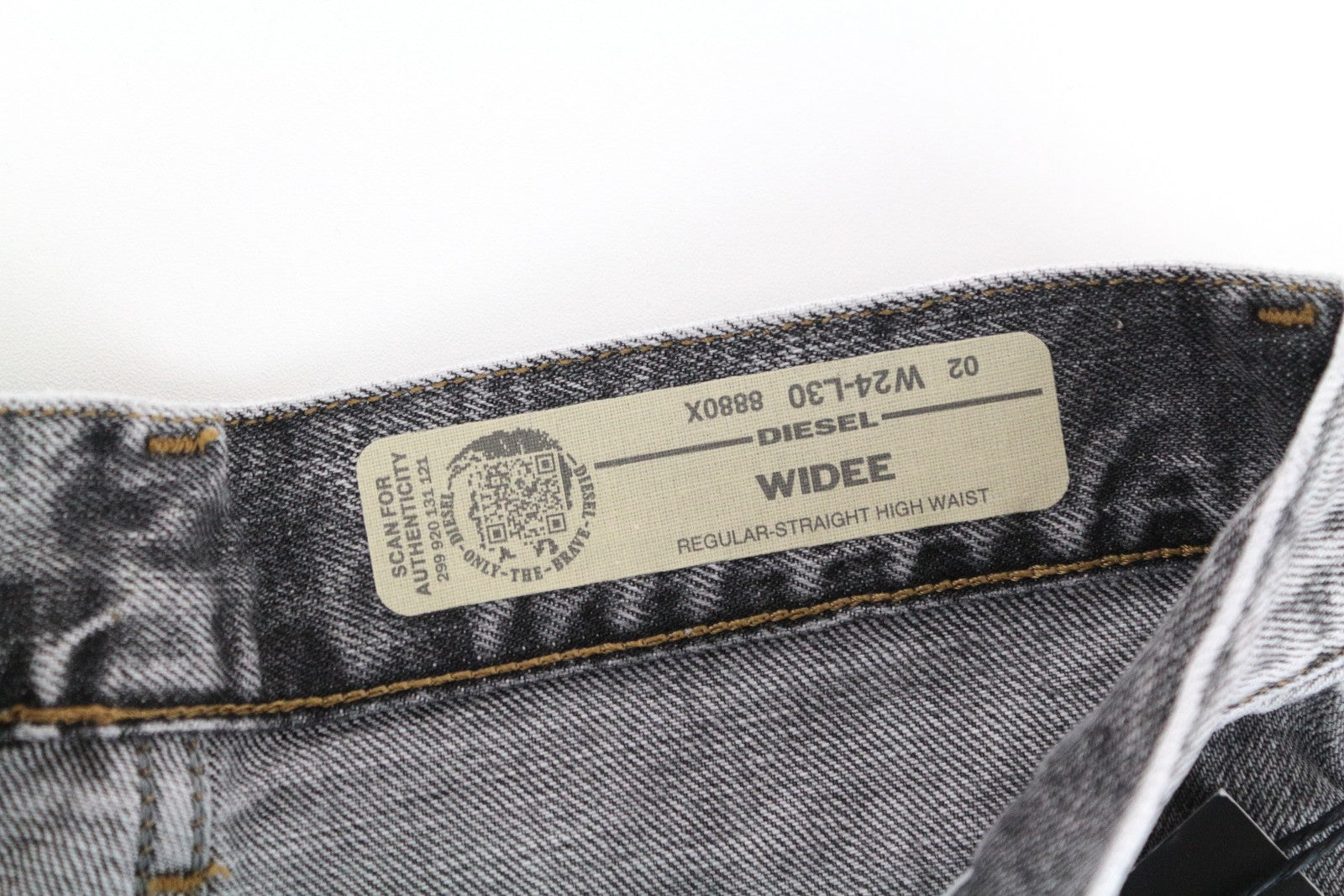 DIESEL Widee 8880X Women Jeans W24/L30 Straight Fit Pure Cotton Grey Girls