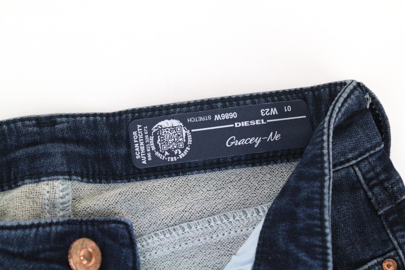 DIESEL Gracey-Ne 0686W Women Jeans W23 Sweat Jogg Slim Blue Cotton Stretch Girls
