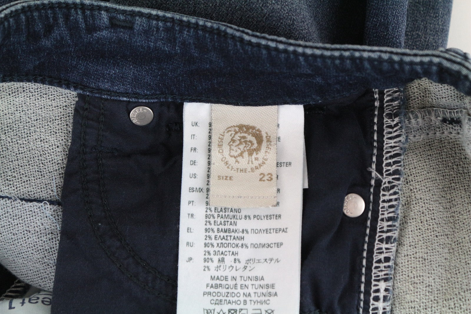 DIESEL Gracey-Ne 0686W Women Jeans W23 Sweat Jogg Slim Blue Cotton Stretch Girls