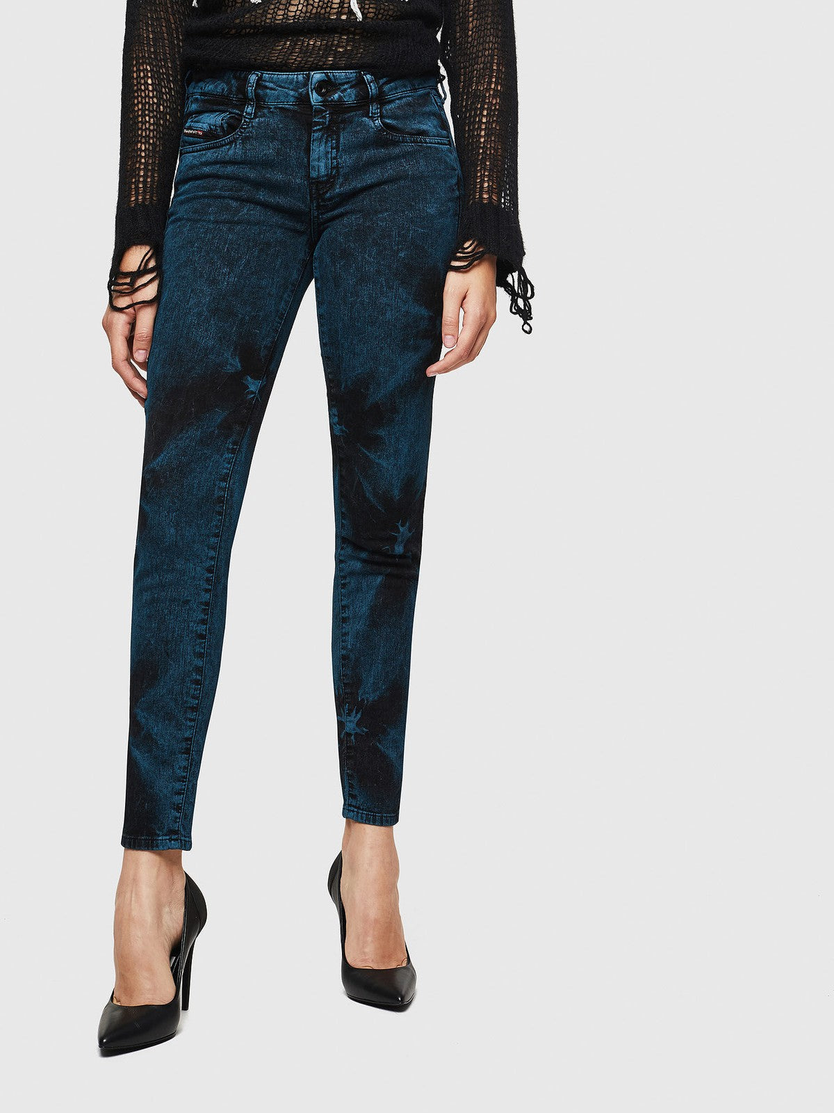 DIESEL D-Ollies-SP-NE 084AF Women Jeans W23 Sweat Jogg Slim Blue Girls Stretch
