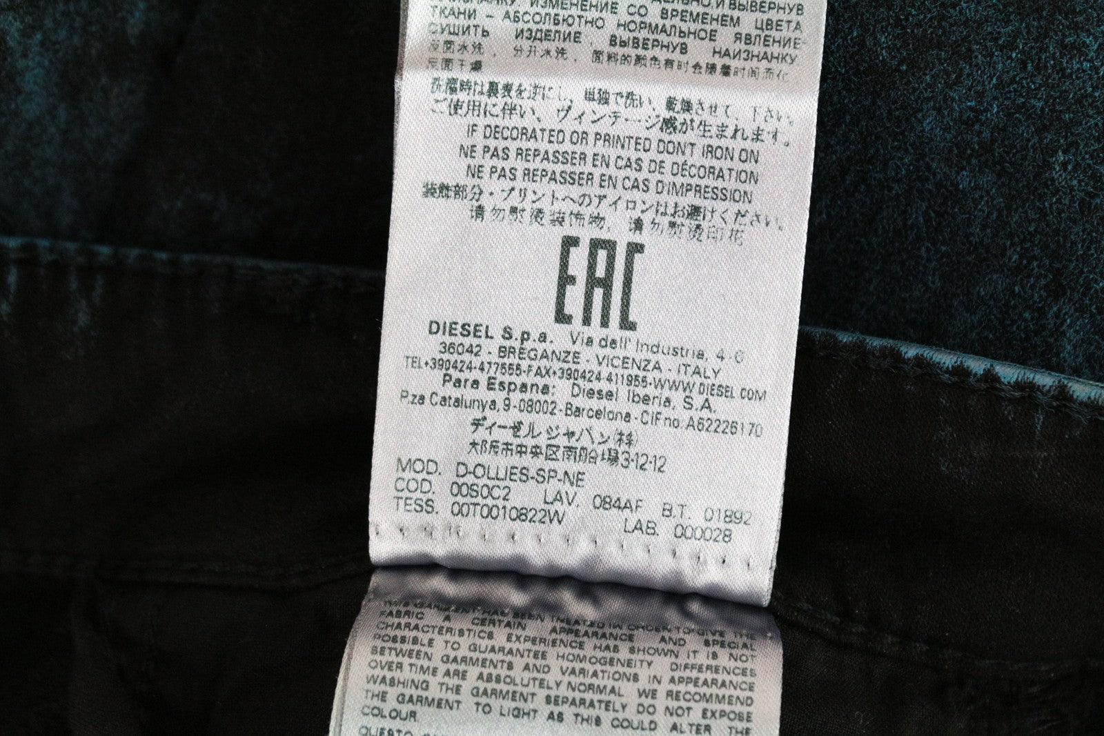 DIESEL D-Ollies-SP-NE 084AF Women Jeans W23 Sweat Jogg Slim Blue Girls Stretch