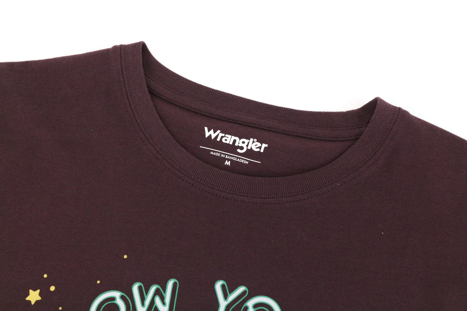 WRANGLER Men T-Shirt M Purple Pure Cotton Short Sleeved Pull On Printed Logo