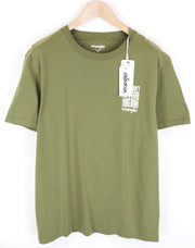 WRANGLER Men T-Shirt M Green Pure Cotton Short Sleeved Pull On Basic Casual