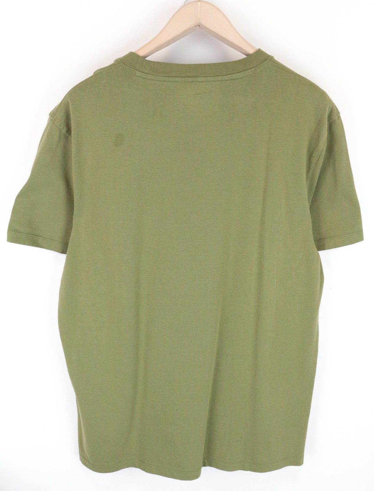 WRANGLER Men T-Shirt M Green Pure Cotton Short Sleeved Pull On Basic Casual