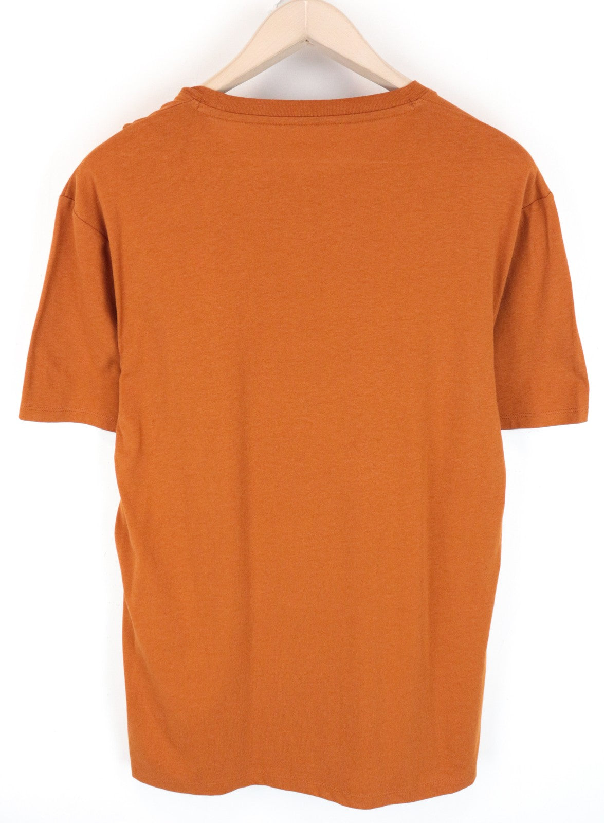 WRANGLER Men T-Shirt M Orange Pure Cotton Short Sleeved Pull On Casual