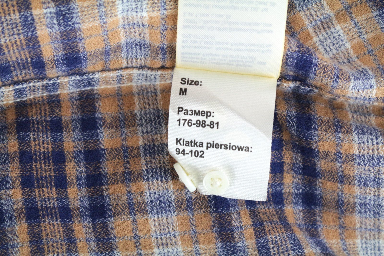 WRANGLER Men Shirt M Light Brown Pure Cotton Checked Long Sleeved Button-Up