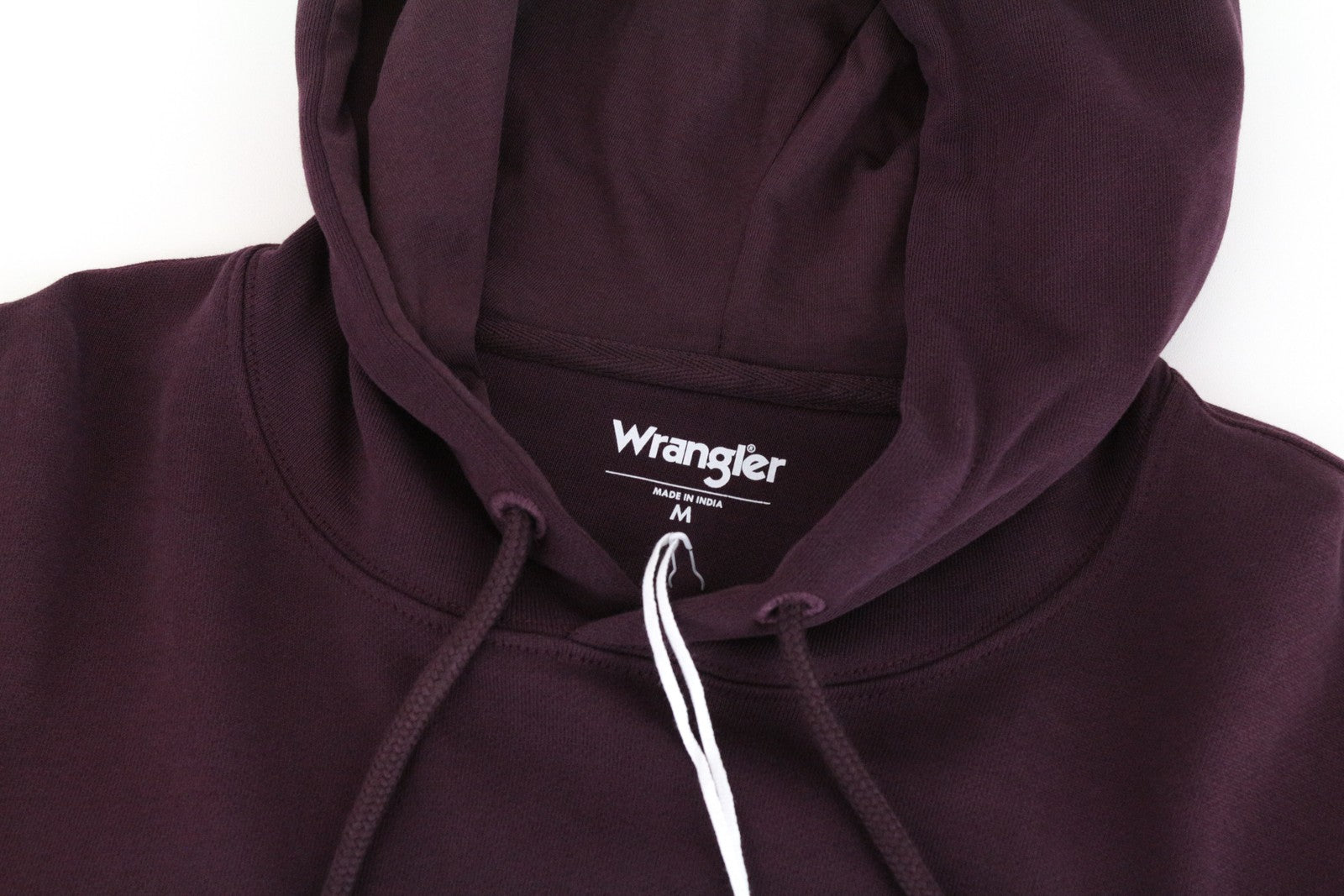 WRANGLER Men Sweatshirt M Purple Pure Cotton Long Sleeved Pull On Logo Hoodie