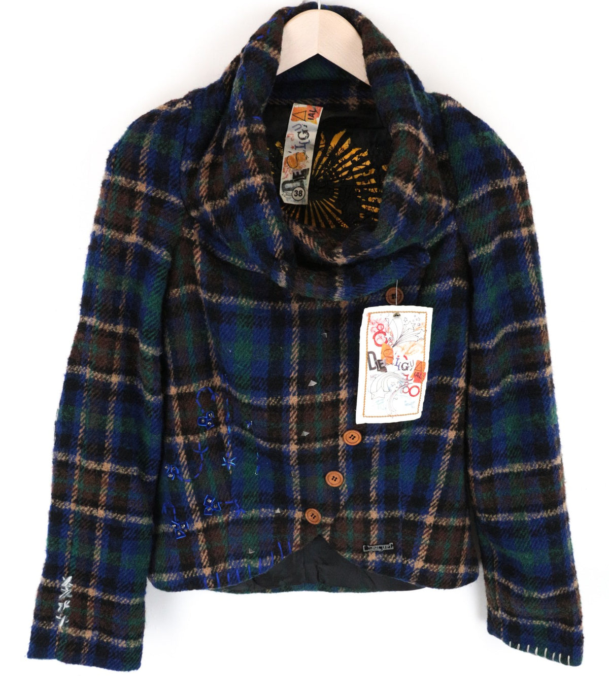 Blaue Wolljacke