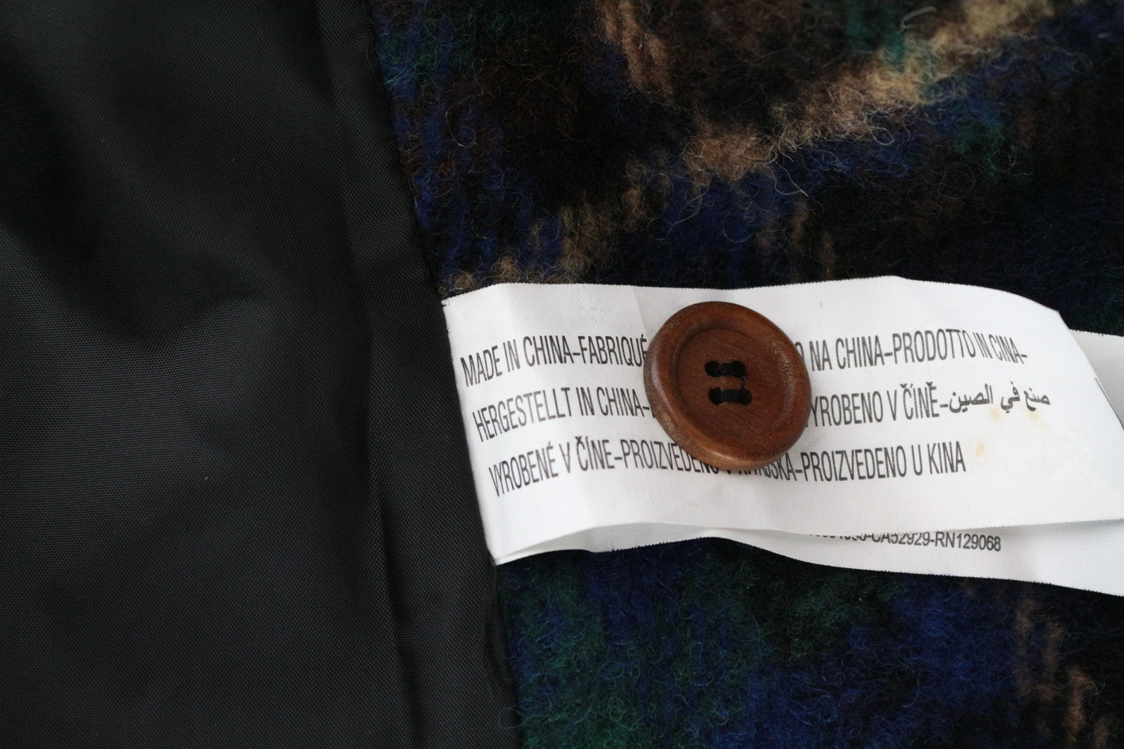 DESIGUAL Women Jacket 38 M Blue Wool Blend Checked Single-Breasted Long Sleeve