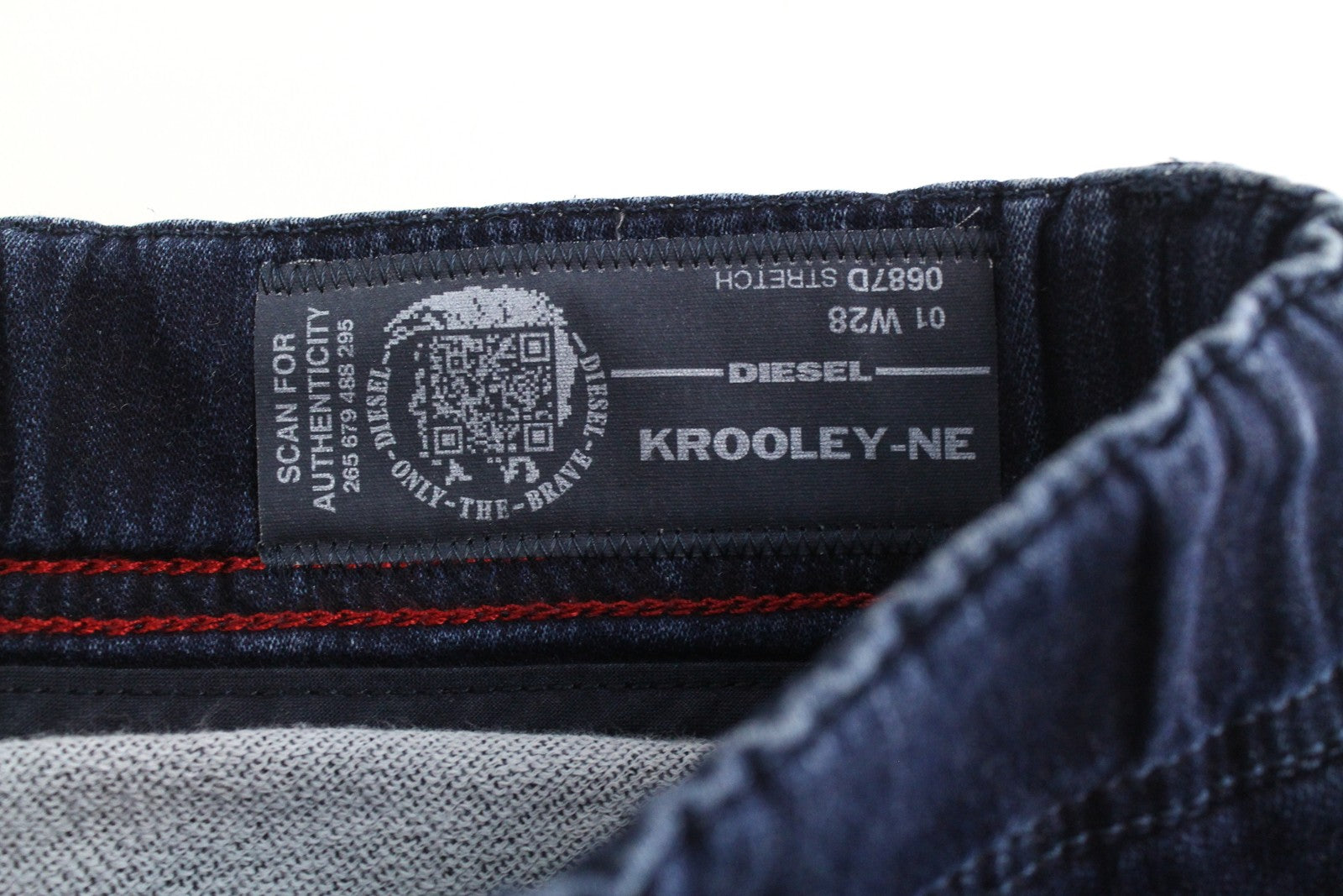 DIESEL Krooley-NE 0687D Men Jeans W28 Slim Fitted Drawstrings Blue Jogg Sweat