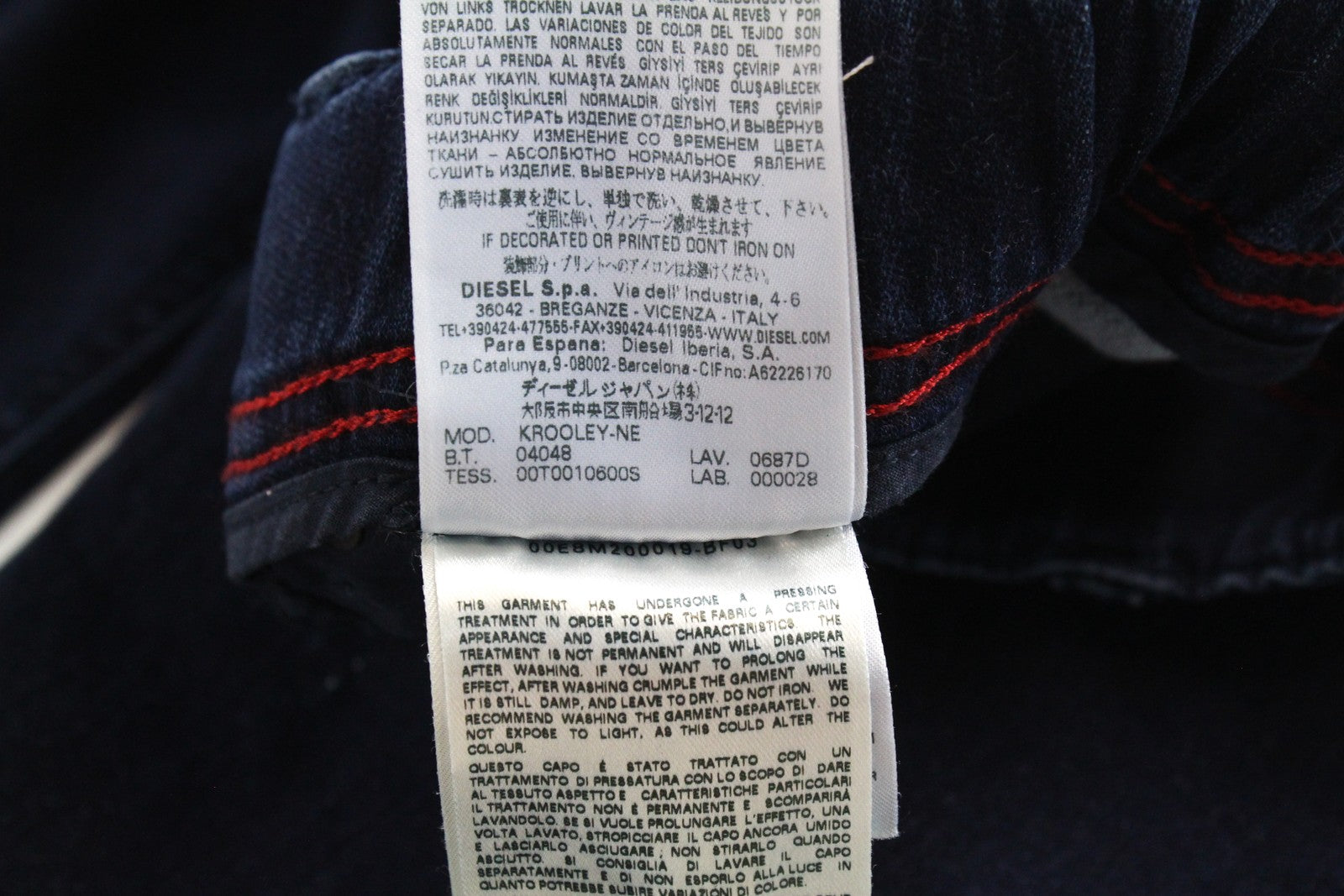 DIESEL Krooley-NE 0687D Men Jeans W28 Slim Fitted Drawstrings Blue Jogg Sweat