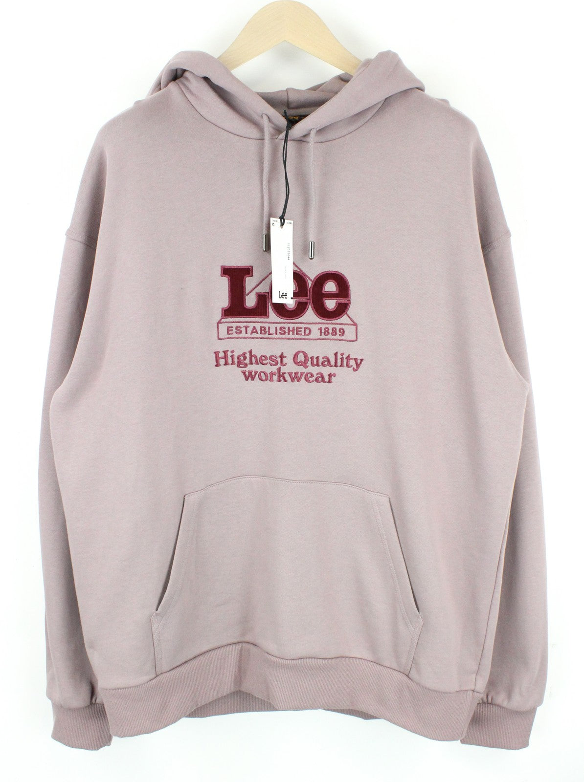 LEE Men Sweatshirt M Purple Storm Fleece Loose Workwear Hoodie Unisex Cotton