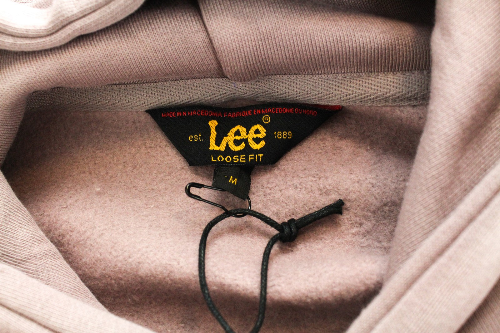 LEE Men Sweatshirt M Purple Storm Fleece Loose Workwear Hoodie Unisex Cotton