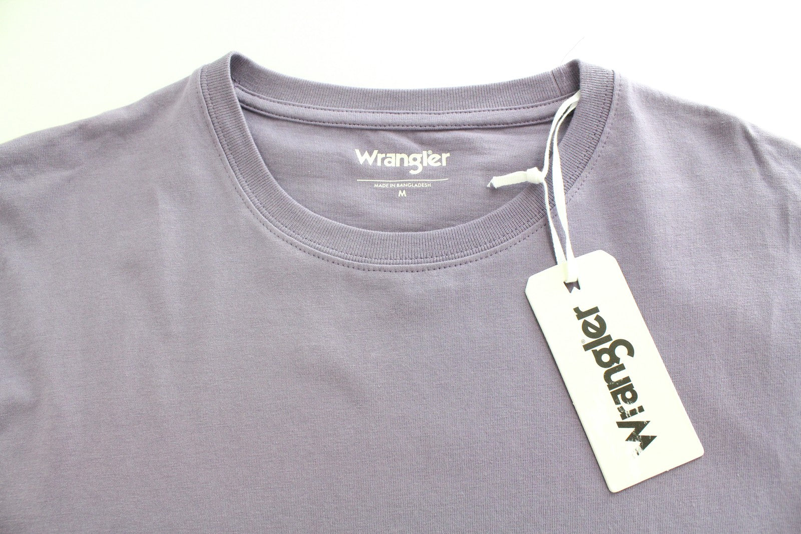WRANGLER Men T-Shirt M Purple Sage Slogan Graphic Print Crew Neck Jersey Cotton