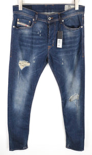DIESEL Tepphar 084TX Men Jeans W29/L32 Slim Carrot Fit Blue Denim Stretch