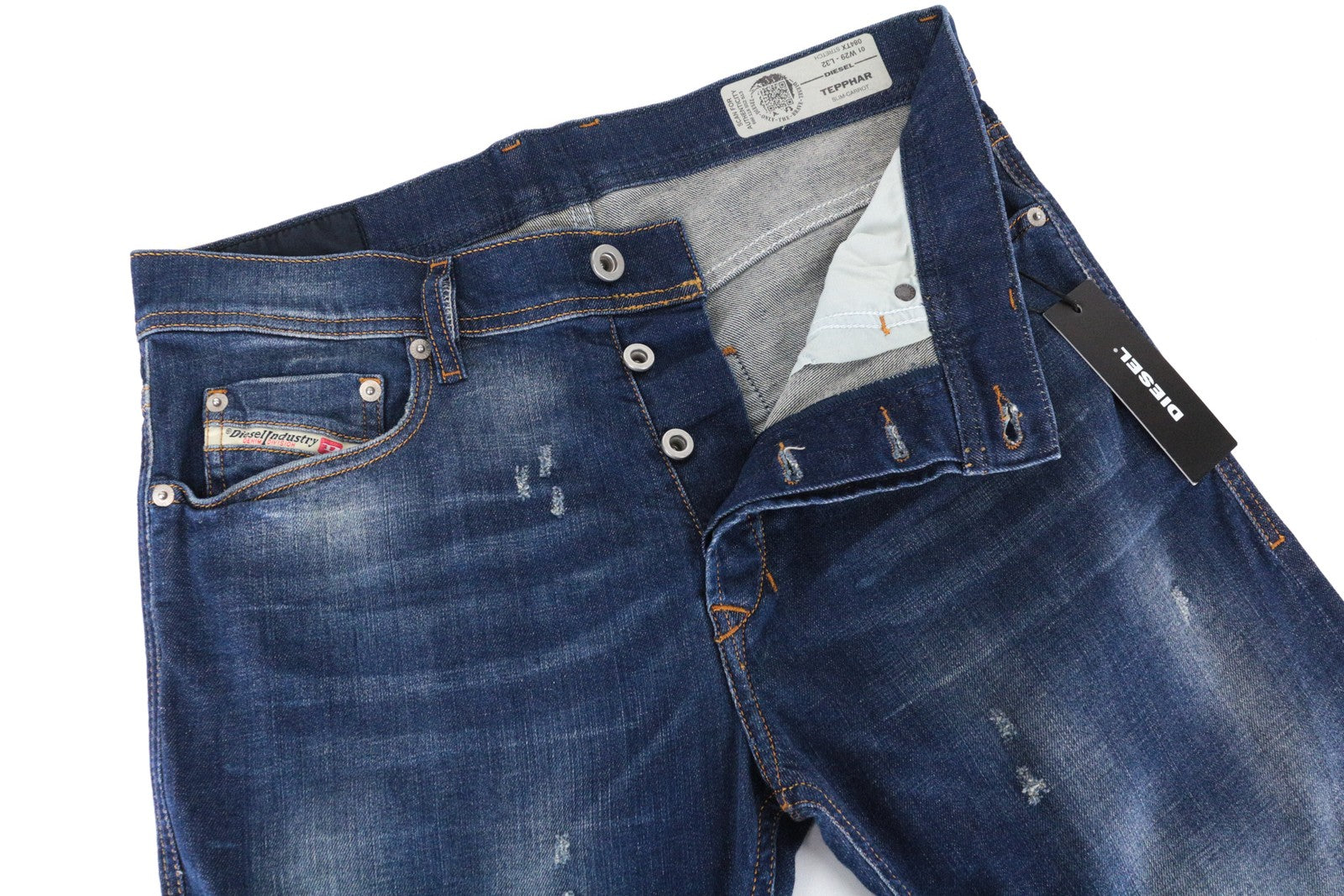 DIESEL Tepphar 084TX Men Jeans W29/L32 Slim Carrot Fit Blue Denim Stretch
