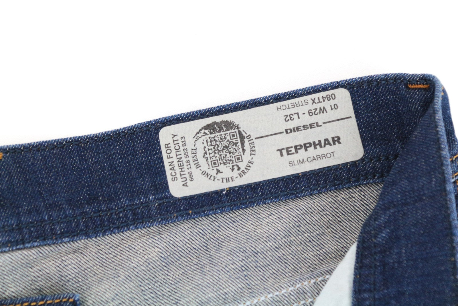 DIESEL Tepphar 084TX Men Jeans W29/L32 Slim Carrot Fit Blue Denim Stretch