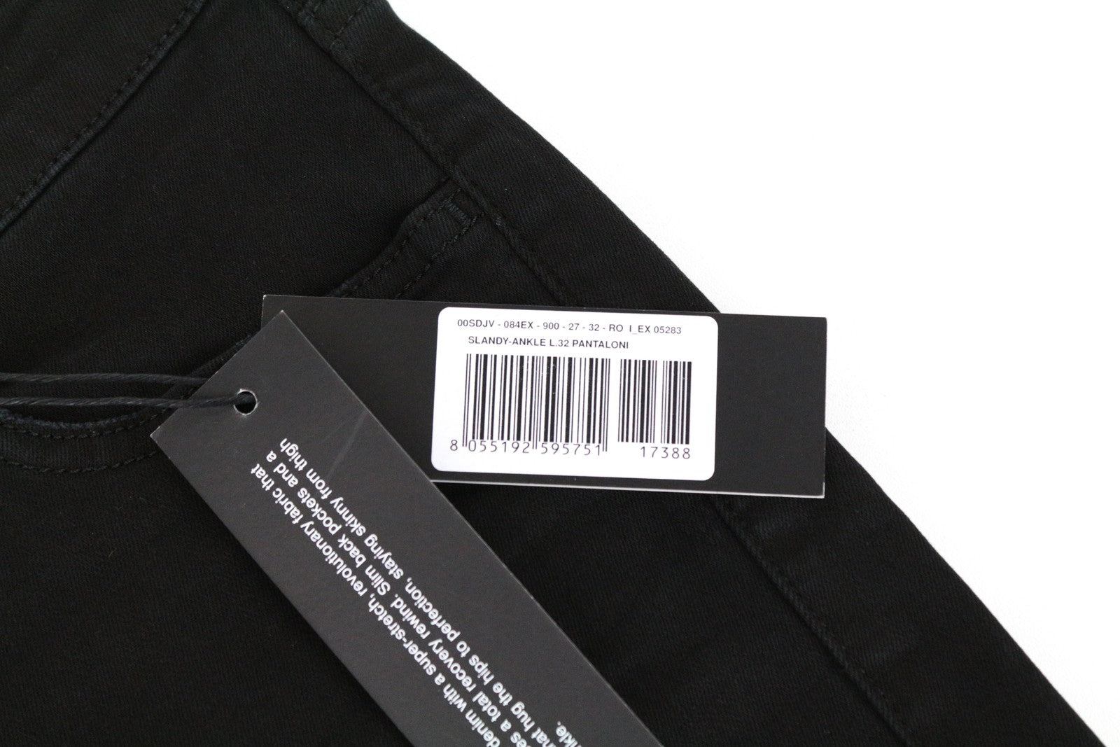 DIESEL Slandy-Ankle 084EX Women Jeans W27/L32 Super Slim Skinny Black Stretch
