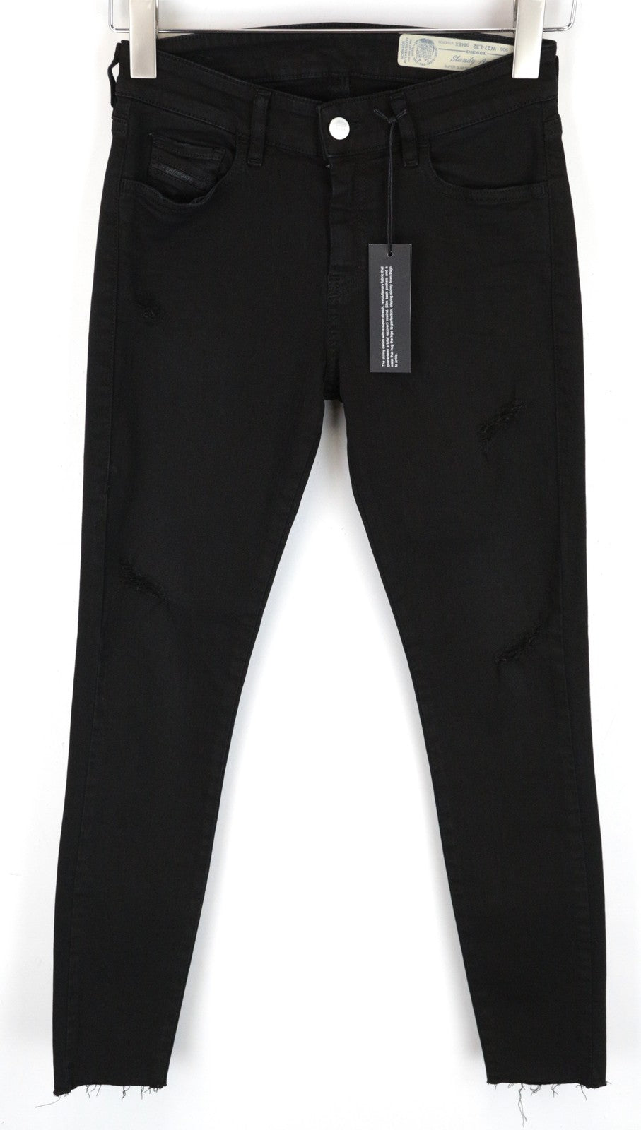 DIESEL Slandy-Ankle 084EX Women Jeans W27/L32 Super Slim Skinny Black Stretch