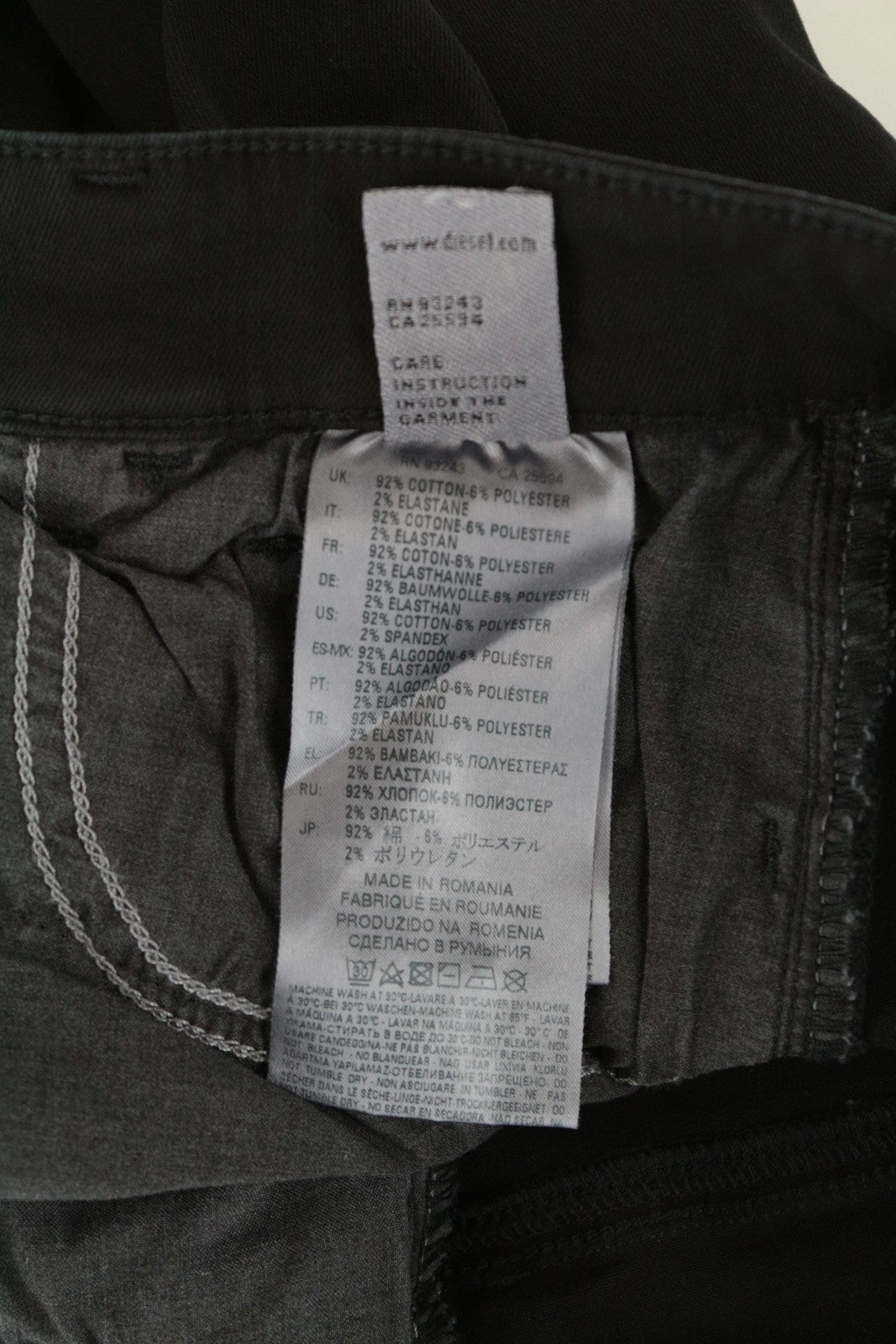 DIESEL Slandy-Ankle 084EX Women Jeans W27/L32 Super Slim Skinny Black Stretch