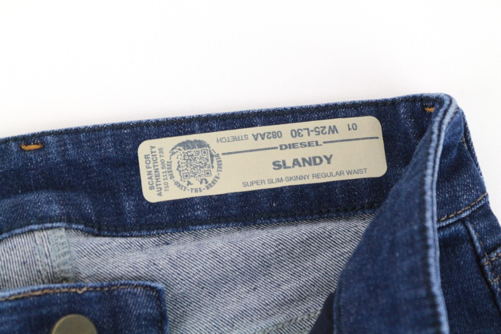 DIESEL Slandy 082AA Women Jeans W25/L30 Super Slim-Skinny Blue Cotton Stretch