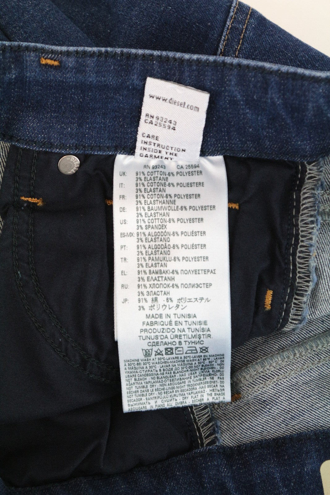 DIESEL Slandy 082AA Women Jeans W25/L30 Super Slim-Skinny Blue Cotton Stretch