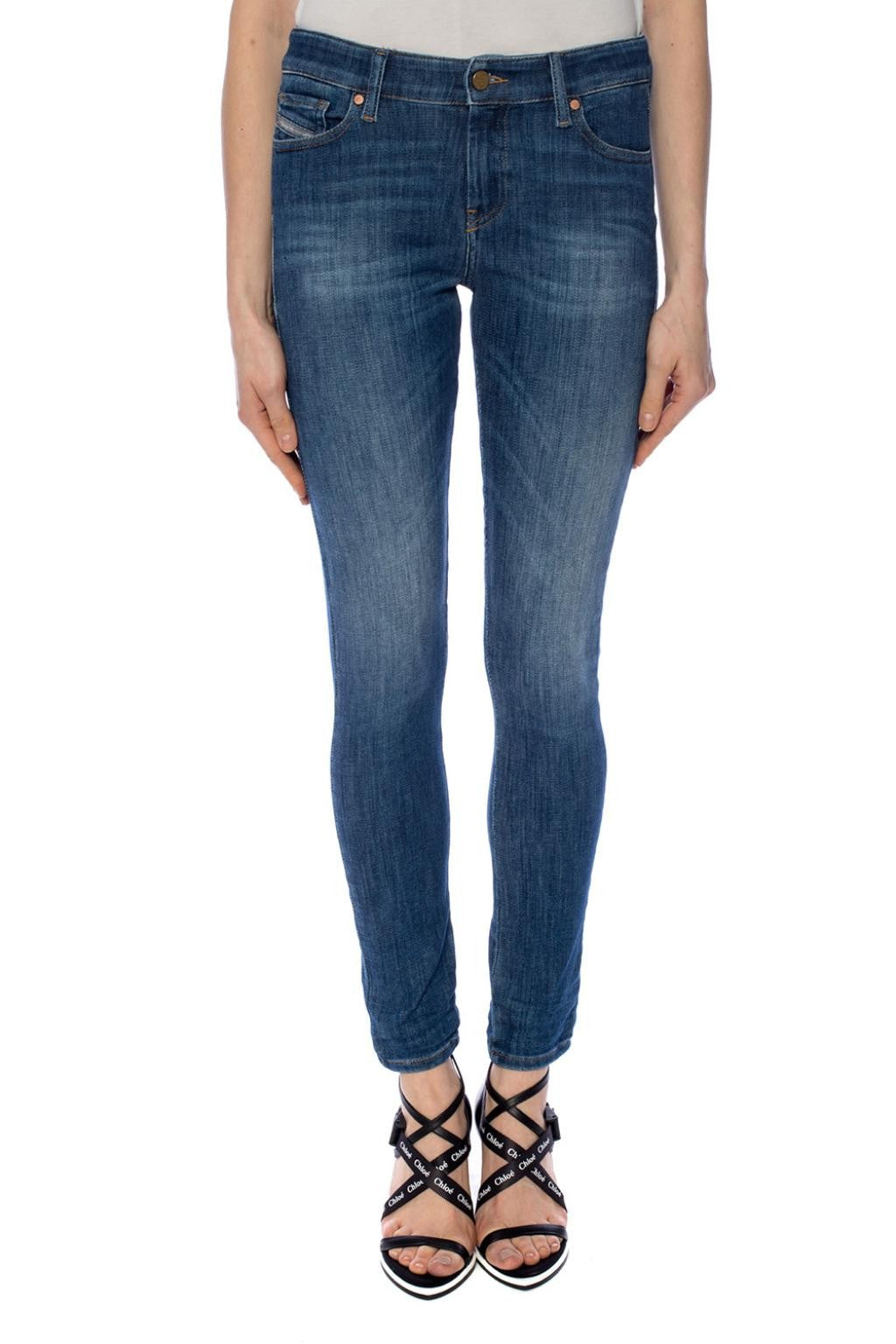 DIESEL Slandy 088AV Women Jeans W25/L30 Super Slim Skinny Blue Cotton Stretch