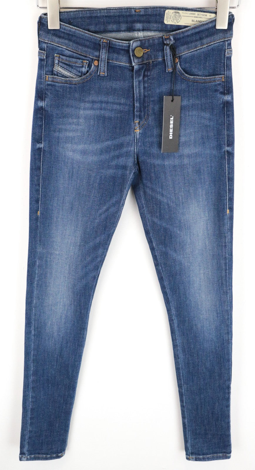 DIESEL Slandy 088AV Women Jeans W25/L30 Super Slim Skinny Blue Cotton Stretch