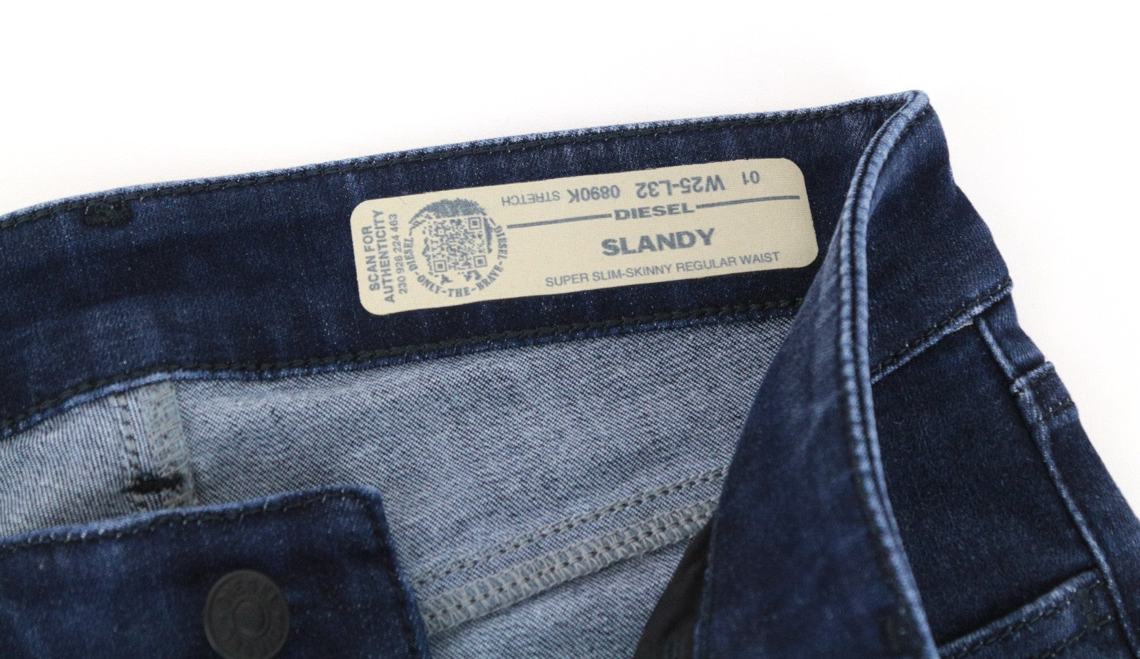 DIESEL Slandy 0890K Women Jeans W25/L32 Super Slim-Skinny Blue Cotton Stretch