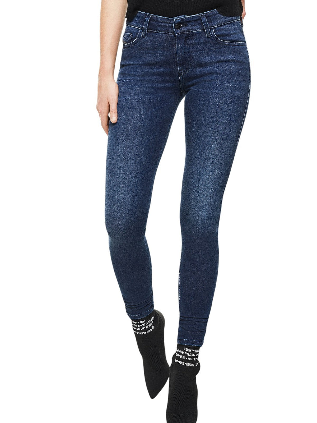 DIESEL Slandy 0890K Women Jeans W31/L32 Super Slim Skinny Dark Blue Stretch
