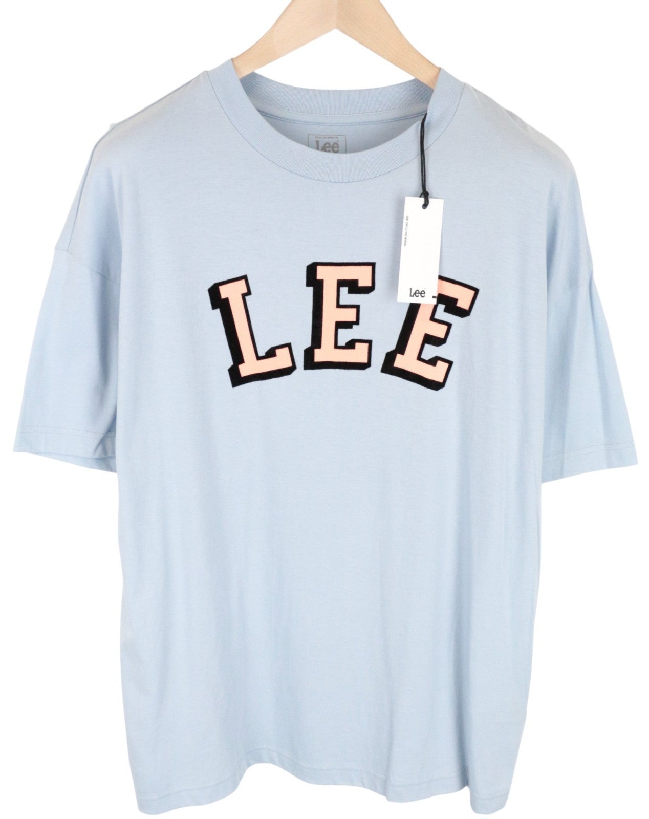 LEE Men T-Shirt S Short Sleeved Pull On Blue Pure Cotton Relaxed Fit Casual