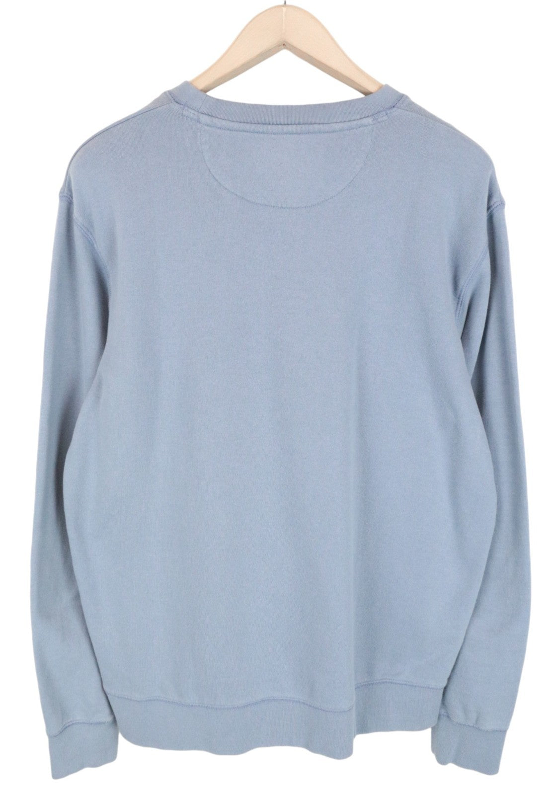WRANGLER Men Sweatshirt M Washed Blue Pure Cotton Pull On Long Sleeved