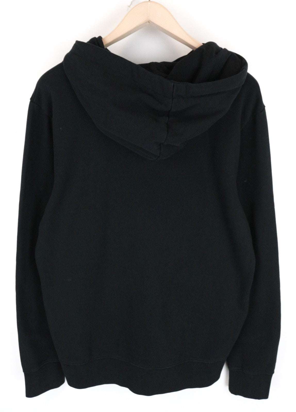 WRANGLER Men Sweatshirt M Black Pure Cotton Printed Logo Pull On Hoodie
