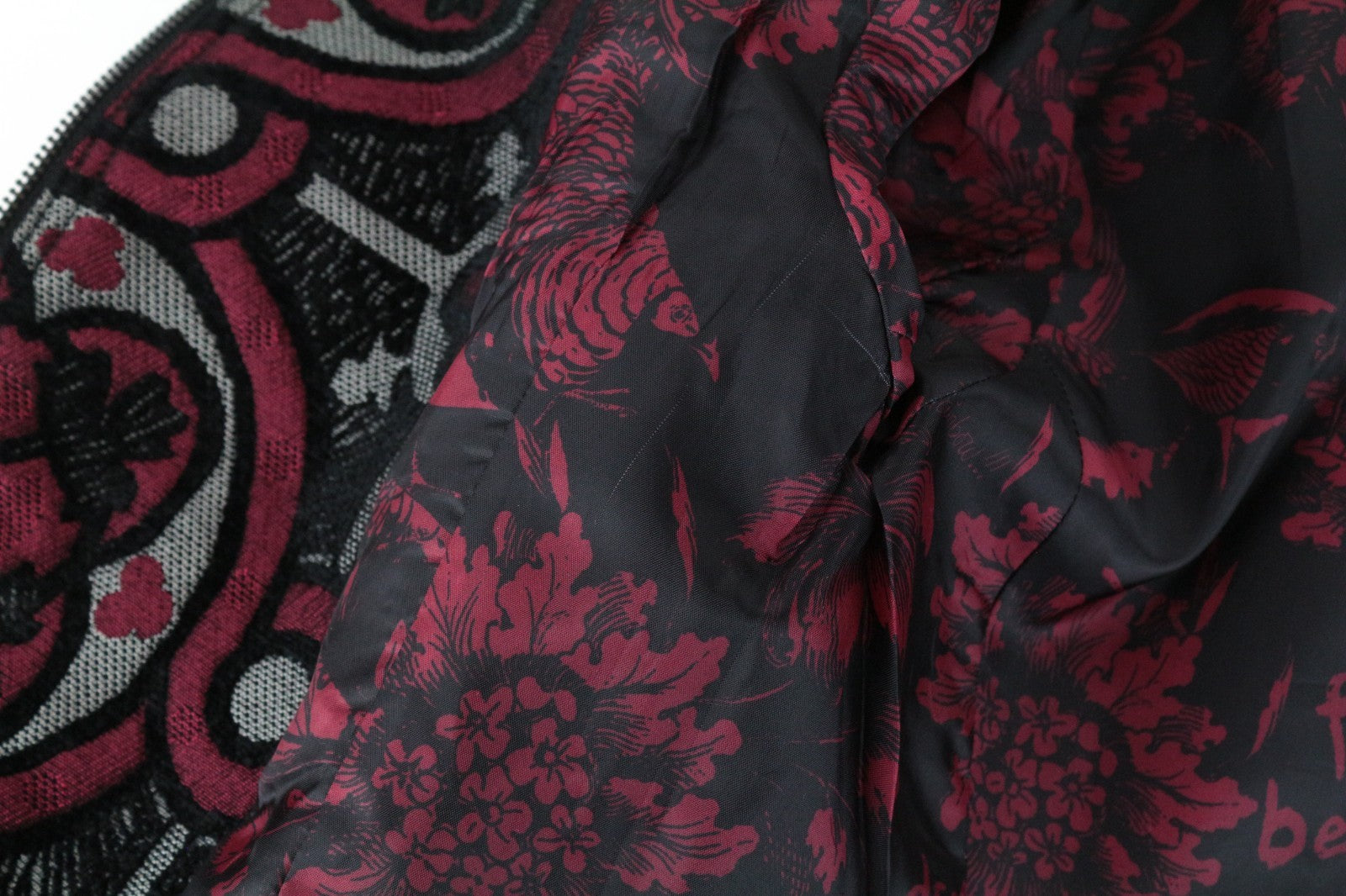 DESIGUAL Sagitario Women Coat ~38 M Red Grey Single-Breasted Zipped Belted Lined