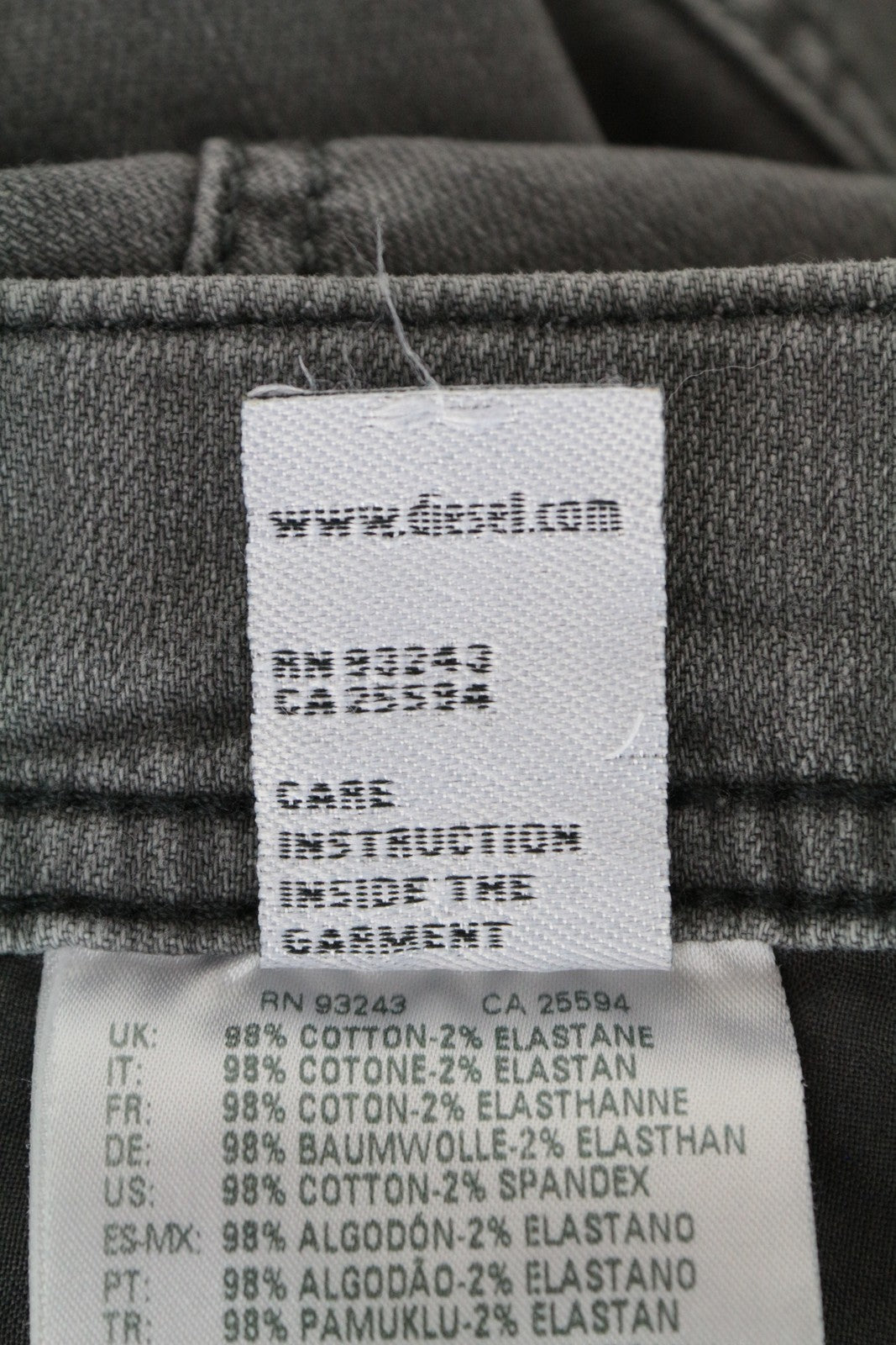 DIESEL Tepphar R18D6 Men Jeans W28/L32 Slim Carrot Fit Grey Cotton Stretch