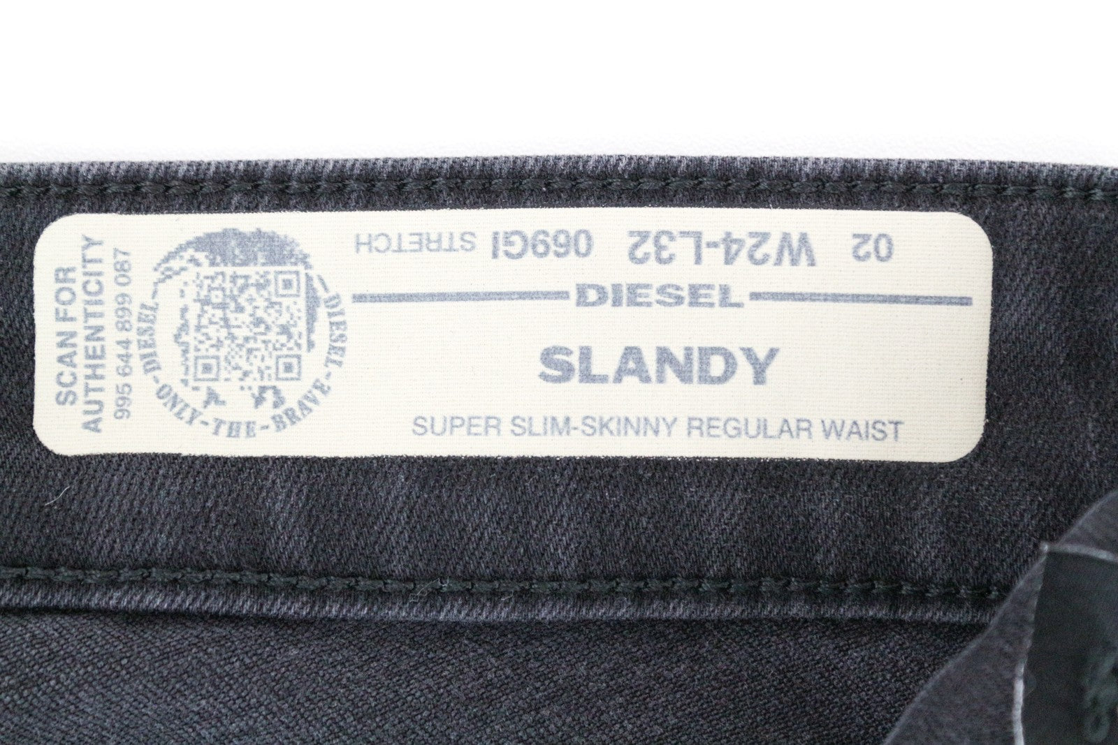 DIESEL Slandy 069GI Women Jeans W24/L32 Super Slim Skinny Grey Stretch Girls