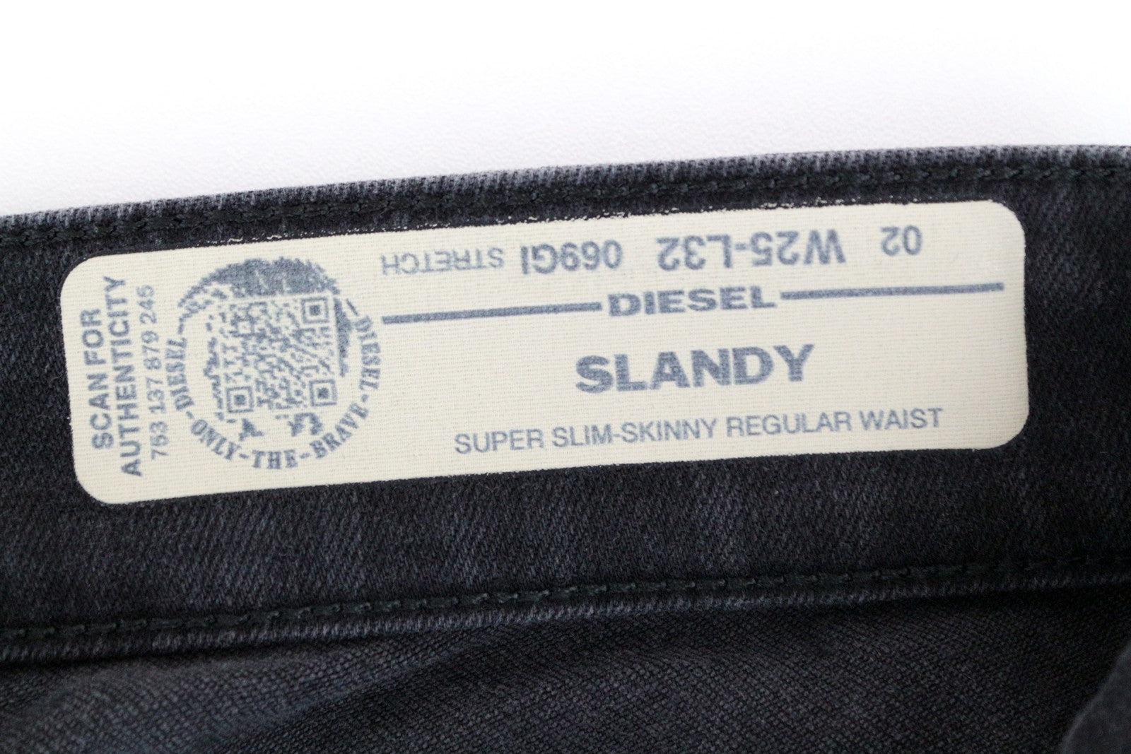 DIESEL Slandy 069GI Women Jeans W25/L32 Super Slim-Skinny Grey Cotton Stretch