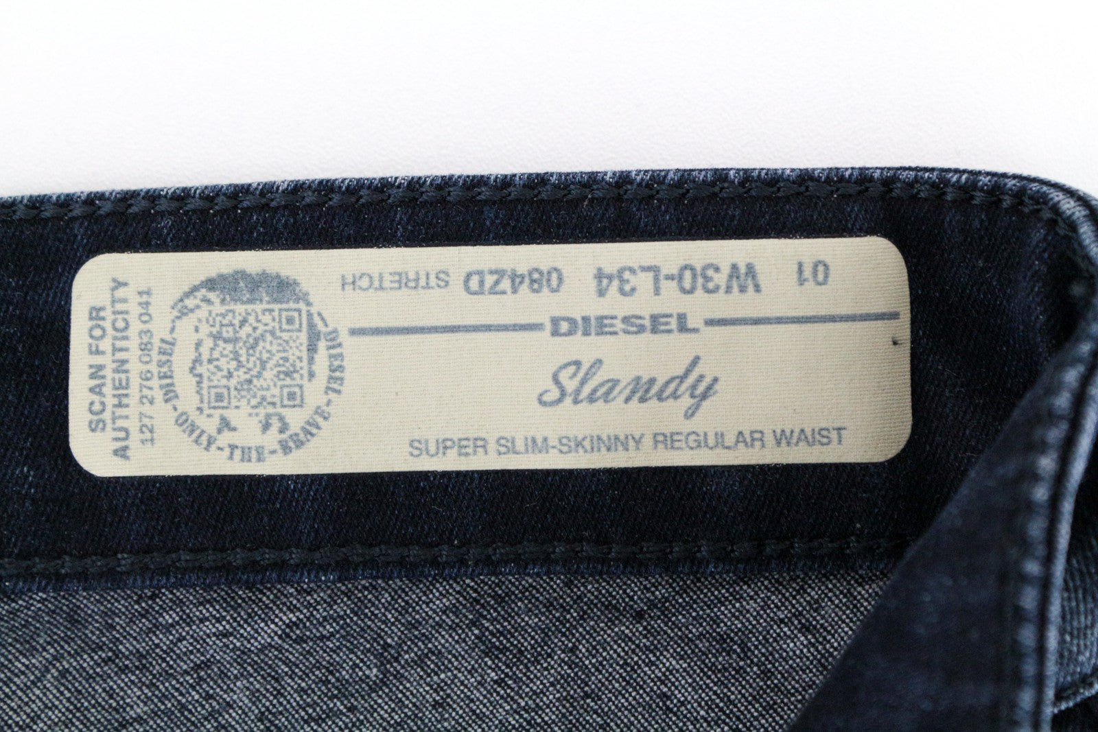 DIESEL Slandy 084ZD Women Jeans W30/L34 Super Slim Skinny Blue Ripped Stretch
