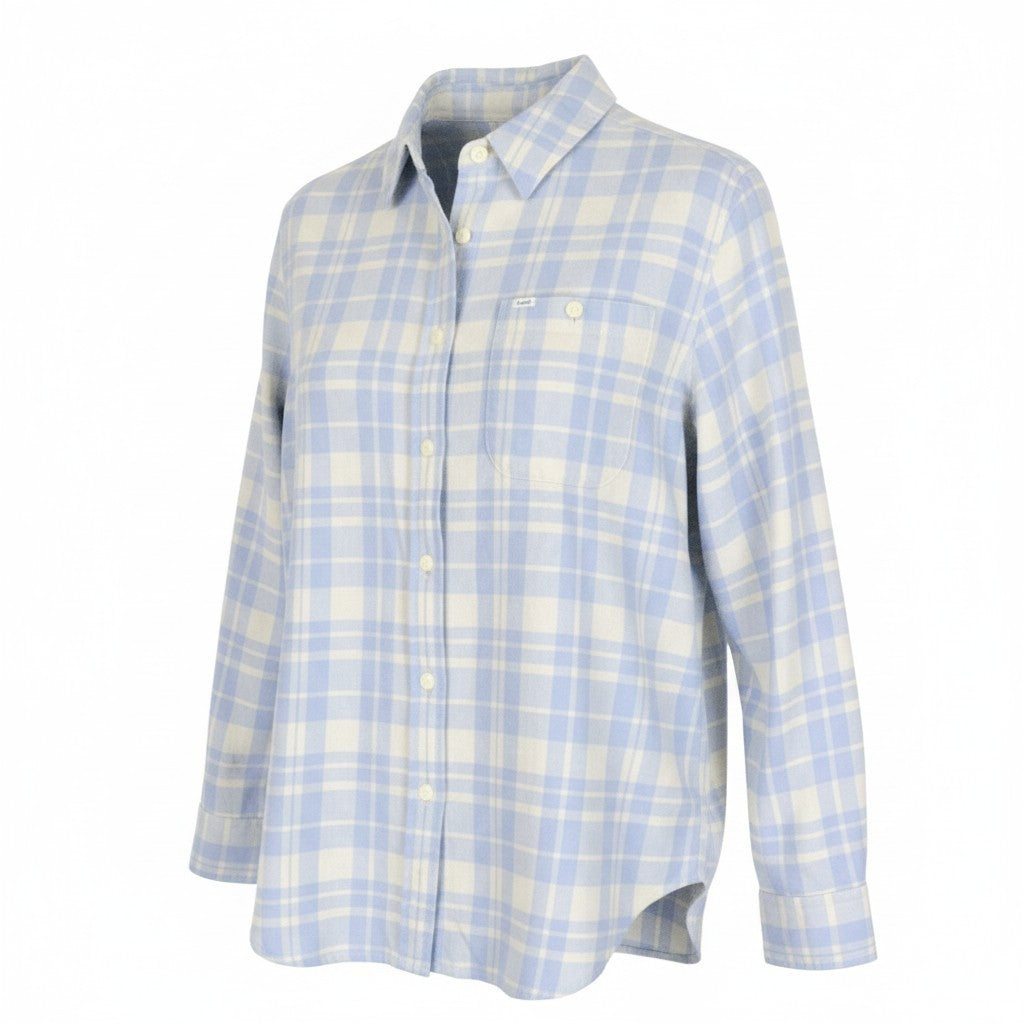LEE Men Shirt S Blue Pure Cotton Checked Long Sleeved Button-Up Pocketed